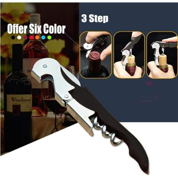 Wine Bottle Opener Set Corkscrew Foil Cutter Beer Opener Bartender Tool 4 Pack - Picture 4 of 8